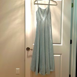 shimmery blue pastel prom dress